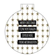 Wenskaart Kerstbal Fijne kerstdagen in 4 talen - Mail-Box KB009